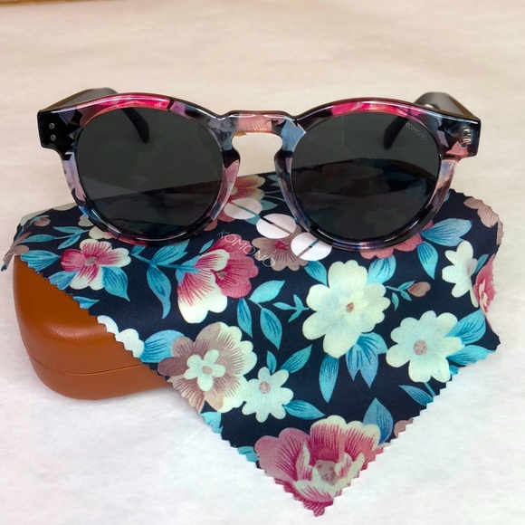 KOMONO Clement  Sunglasses floral black pink (NEW) ? round main image 7